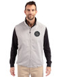 Seattle Mariners Monochromatic Cutter & Buck Charter Recycled Packable Mens Full Zip Vest Polished Medium Gray Front