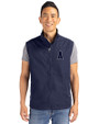 Los Angeles Angels Mono Cutter & Buck Charter Eco Recycled Mens Full-Zip Vest Navy Blue Front