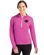 Cincinnati Reds Mono Cutter & Buck Daybreak Eco Recycled Womens Half Zip Hoodie Gelato Fuchsia Front