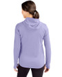 New York Mets Mono Cutter & Buck Daybreak Eco Recycled Womens Half Zip Hoodie Hyacinth Back