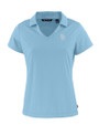 San Diego Padres Mono Cutter & Buck Daybreak Eco Recycled Womens V-neck Polo Atlas Light Blue Mannequin