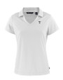 Texas Rangers Mono Cutter & Buck Daybreak Eco Recycled Womens V-neck Polo White Mannequin