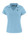 Pittsburgh Pirates Mono Cutter & Buck Daybreak Eco Recycled Womens V-neck Polo Atlas Light Blue Mannequin