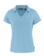Toronto Blue Jays Mono Cutter & Buck Daybreak Eco Recycled Womens V-neck Polo Atlas Light Blue Mannequin