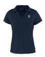 Washington Nationals Mono Cutter & Buck Daybreak Eco Recycled Womens V-neck Polo Navy Blue Mannequin