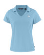 Cleveland Guardians Mono Cutter & Buck Daybreak Eco Recycled Womens V-neck Polo Atlas Light Blue Mannequin