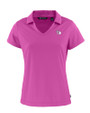 Cleveland Guardians Mono Cutter & Buck Daybreak Eco Recycled Womens V-neck Polo Gelato Fuchsia Mannequin