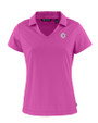 Chicago Cubs Mono Cutter & Buck Daybreak Eco Recycled Womens V-neck Polo Gelato Fuchsia Mannequin