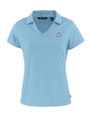New York Mets Mono Cutter & Buck Daybreak Eco Recycled Womens V-neck Polo Atlas Light Blue Mannequin