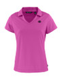 Cincinnati Reds Mono Cutter & Buck Daybreak Eco Recycled Womens V-neck Polo Gelato Fuchsia Mannequin