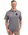 Boston Red Sox Mono Cutter & Buck Forge Eco Double Stripe Stretch Recycled Mens Polo Navy Blue/White Front