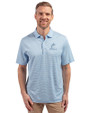Miami Marlins Mono Cutter & Buck Forge Eco Double Stripe Stretch Recycled Mens Polo Atlas/White Front