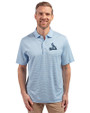St. Louis Cardinals Mono Cutter & Buck Forge Eco Double Stripe Stretch Recycled Mens Polo Atlas/White Front