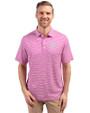 San Diego Padres Mono Cutter & Buck Forge Eco Double Stripe Stretch Recycled Mens Polo Gelato/White Front