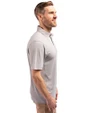New York Yankees Mono Cutter & Buck Forge Eco Stretch Recycled Mens Polo Polished Medium Gray Side