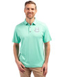 Minnesota Twins Monochromatic Cutter & Buck Forge Recycled Four-Way Stretch Mens Polo Fresh Mint Heather Front