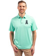 Los Angeles Angels Mono Cutter & Buck Forge Eco Stretch Recycled Mens Polo Fresh Mint Heather Front