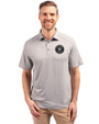 Houston Astro Mono Cutter & Buck Forge Eco Stretch Recycled Mens Polo Polished Medium Gray Front