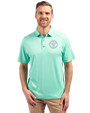 Milwaukee Brewers Mono Cutter & Buck Forge Eco Stretch Recycled Mens Polo Fresh Mint Heather Front