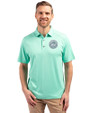 New York Mets Mono Cutter & Buck Forge Eco Stretch Recycled Mens Polo Fresh Mint Heather Front