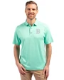 Detroit Tigers Mono Cutter & Buck Forge Eco Stretch Recycled Mens Polo Fresh Mint Heather Front