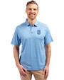 Kansas City Royals Mono Cutter & Buck Forge Eco Stretch Recycled Mens Polo Dark Atlas Heather Front