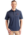 New York Jets Americana - Cutter & Buck Forge Eco Stretch Recycled Mens Polo Dark Navy Blue Heather Front