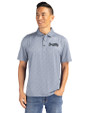 Atlanta Braves Mono Cutter & Buck Pike Eco Pebble Print Stretch Recycled Mens Polo Polished/White Front