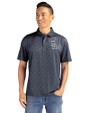 Colorado Rockies Mono Cutter & Buck Pike Eco Pebble Print Stretch Recycled Mens Polo Black/White Front