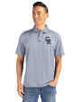 Colorado Rockies Mono Cutter & Buck Pike Eco Pebble Print Stretch Recycled Mens Polo Polished/White Front