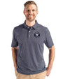 Houston Astro Mono Cutter & Buck Pike Eco Symmetry Print Stretch Recycled Mens Big & Tall Polo Navy Blue/White Front