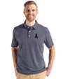 Los Angeles Angels Mono Cutter & Buck Pike Eco Symmetry Print Stretch Recycled Mens Polo Navy Blue/White Front