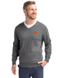 Clemson Tigers Cutter & Buck Lakemont Tri-Blend Mens V-Neck Pullover Sweater Charcoal Heather Front