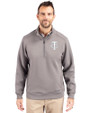 Minnesota Twins Mono Cutter & Buck Roam Epic Versatility Recycled Quarter Zip Mens Pullover Elemental Grey Front