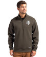 Minnesota Twins Mono Cutter & Buck Roam Epic Versatility Recycled Quarter Zip Mens Pullover Poplar Front