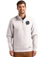 New York Yankees Mono Cutter & Buck Roam Epic Versatility Recycled Quarter Zip Mens Pullover Solitare Front