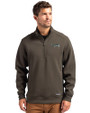 Atlanta Braves Mono Cutter & Buck Roam Epic Versatility Recycled Quarter Zip Mens Pullover Poplar Front