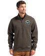 New York Mets Mono Cutter & Buck Roam Epic Versatility Recycled Quarter Zip Mens Pullover Poplar Front