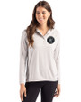 Houston Astro Mono Cutter & Buck Coastline Epic Comfort Recycled Womens Hooded Shirt CONCRETE Front