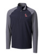 Ole Miss Rebels Cutter & Buck Response Lightweight Hybrid Quarter Zip Mens Pullover Windbreaker Liberty Navy Mannequin