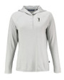 South Florida Bulls Swinging Rocky Cutter & Buck Coastline Epic Comfort Recycled Womens Hooded Shirt CONCRETE Mannequin