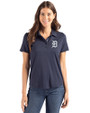 Detroit Tigers Mono Cutter & Buck Coastline Epic Comfort Recycled Womens Polo Navy Blue Front