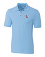 Ole Miss Rebels Cutter & Buck Advantage Eco Tri-Blend Pique Mens Polo Atlas Light Blue Mannequin