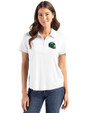 New York Jets NFL Helmet Cutter & Buck Coastline Epic Comfort Recycled Womens Polo White Front