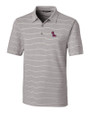 Ole Miss Rebels Cutter & Buck Forge Epic Confidence Recycled Heathered Stripe Stretch Mens Polo Polished Medium Gray Mannequin
