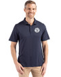Milwaukee Brewers Mono Cutter & Buck Coastline Epic Comfort Recycled Mens Polo Navy Blue Front