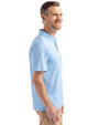 Cincinnati Reds Mono Cutter & Buck Coastline Epic Comfort Recycled Mens Polo Atlas Light Blue Side