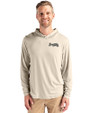 Atlanta Braves Mono Cutter & Buck Coastline Epic Comfort Recycled Mens Hooded Shirt Wheat Front