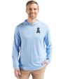 Los Angeles Angels Mono Cutter & Buck Coastline Epic Comfort Recycled Mens Hooded Shirt Atlas Light Blue Front