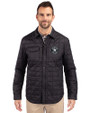 Houston Astro Mono Cutter & Buck Rainier PrimaLoft® Mens Eco Insulated Quilted Shirt Jacket Black Front